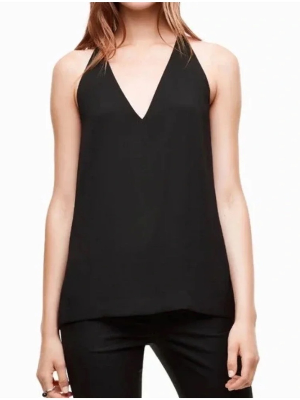 Aritzia Babaton Morris Blouse V-Neck Camisole Powder Blue - Picture 2 of 8
